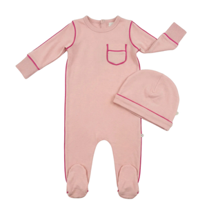 Dottie Lou - Blush Piping Footie Set