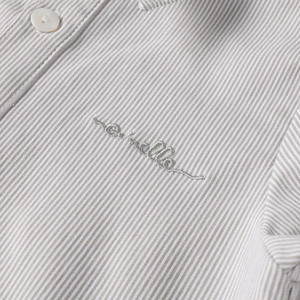 Nou Nelle Striped Boy Shirt – Sage Cotton Shirt