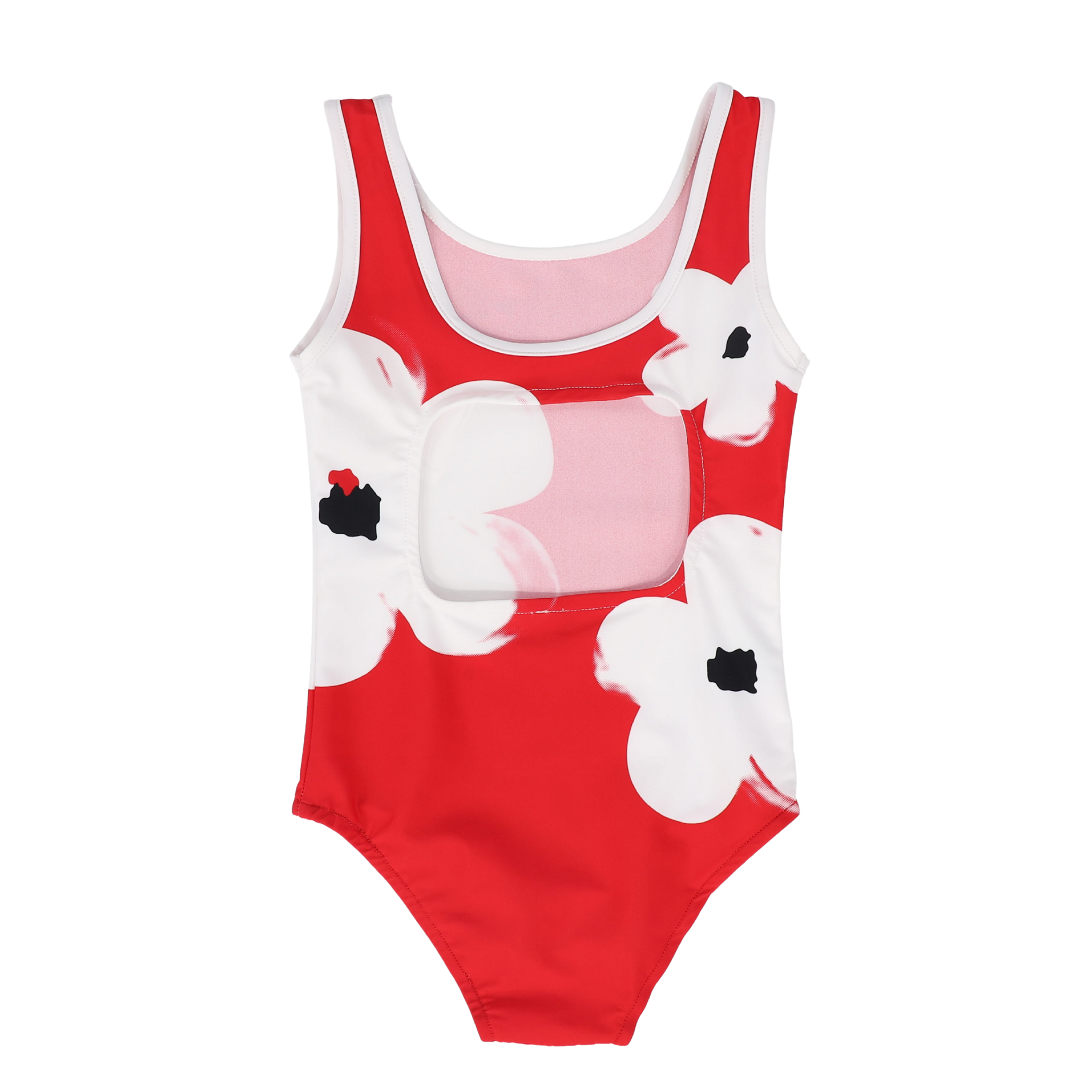 Flower Watercolor Swimsuit – Red | Girls’ One-Piece Swimwear
