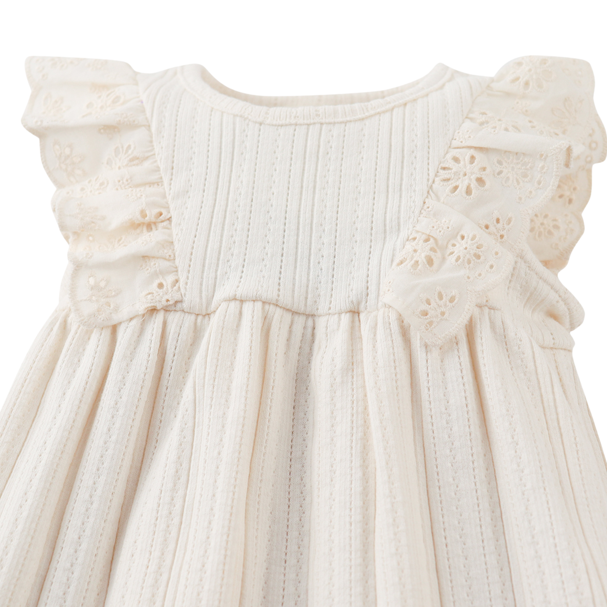 Gingersnaps Baby Elowyn Ruffle Sleeved Dress with Embroidery