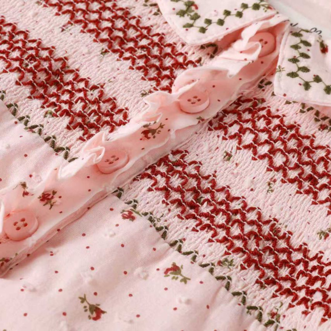 Nou Nelle Smocked Pink Dress – Girls’ Classic Day Dress