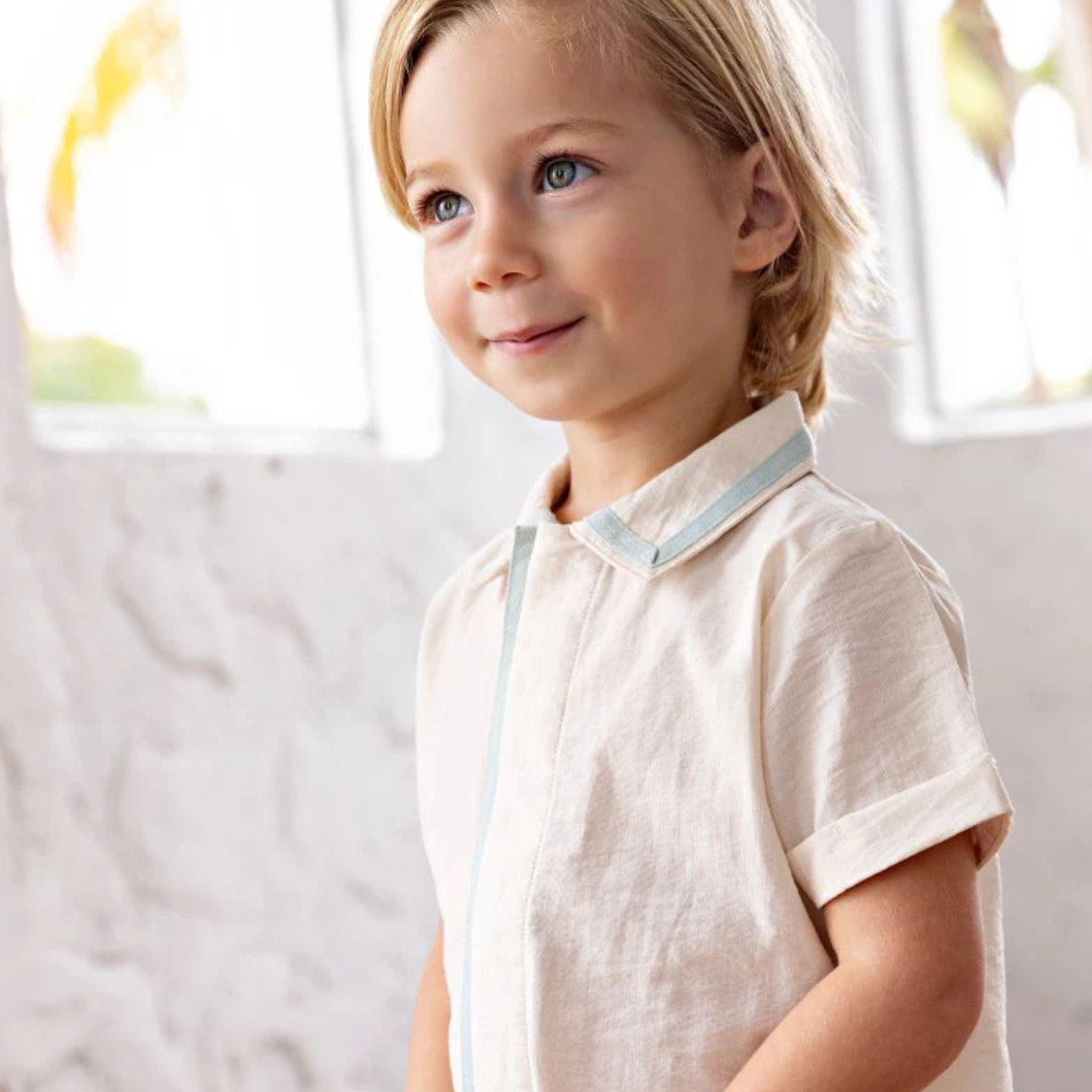 Bennet Boys Collar Shirt + Short Pants Set