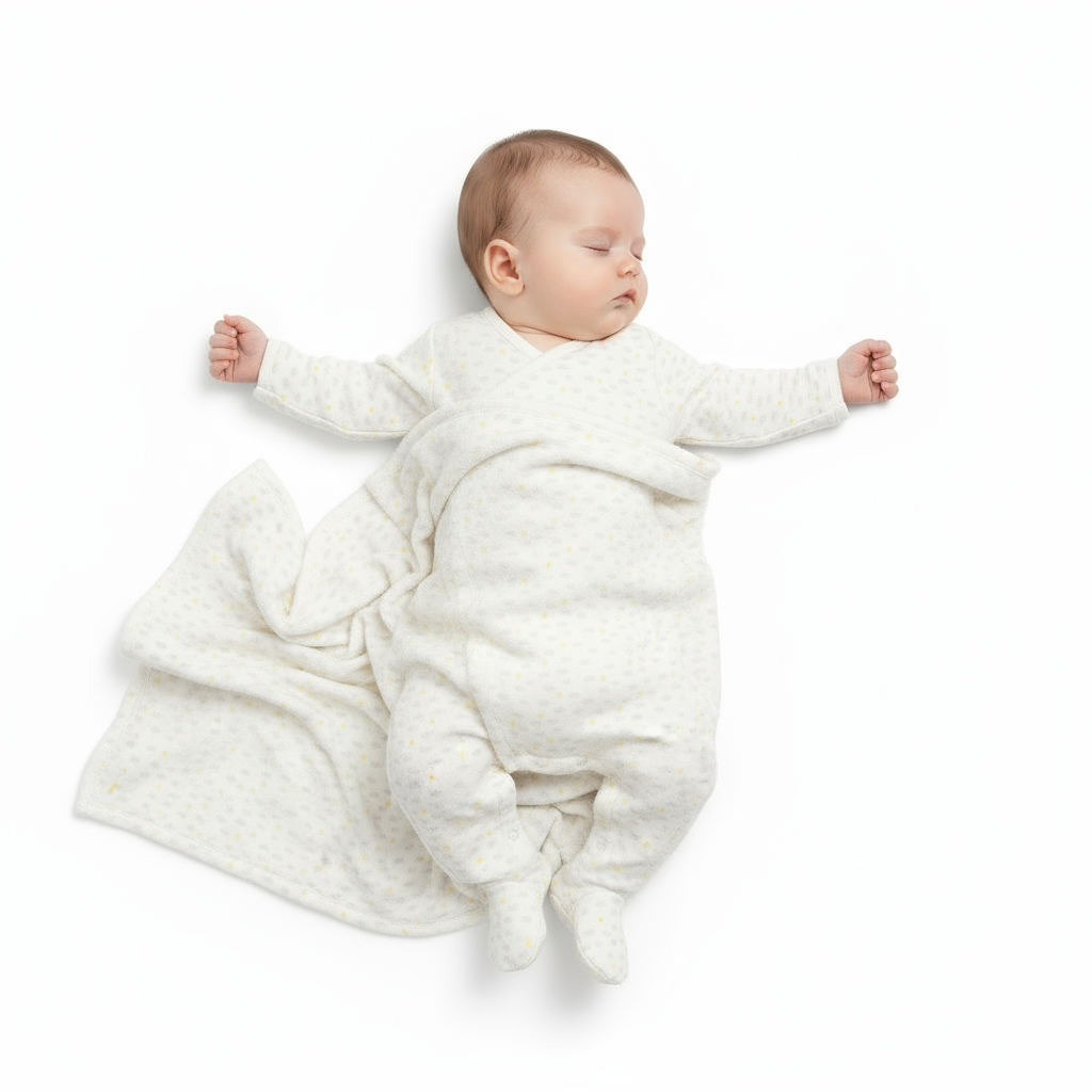 Petit Bateau - Baby Side Snap Footie – Cloud Print Organic Cotton Newborn Sleeper