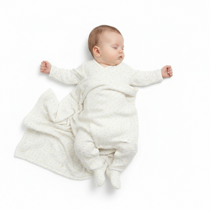 Petit Bateau - Baby Side Snap Footie – Cloud Print Organic Cotton Newborn Sleeper