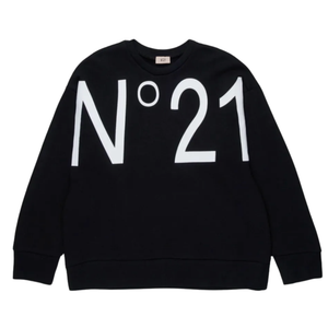 Kids Black Drop Shoulder Sweatshirt by N21 – Logo Pullover
