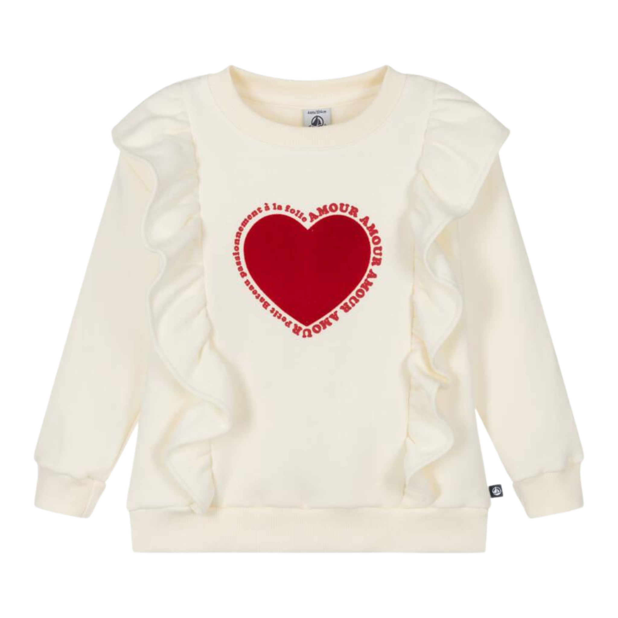 Petit Bateau - Heart Graphic Ruffles Sweatshirt