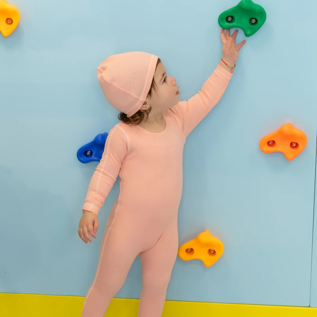 Bee and Dee - Contrast Footie/Beanie - Coral