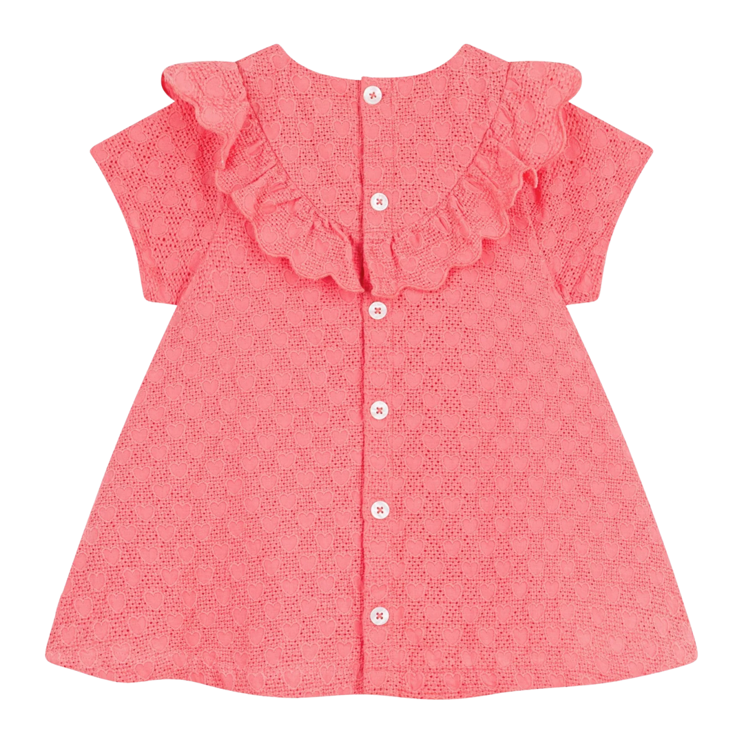 Petit Bateau - Baby Girl SS Eyelet Dress with Ruffles
