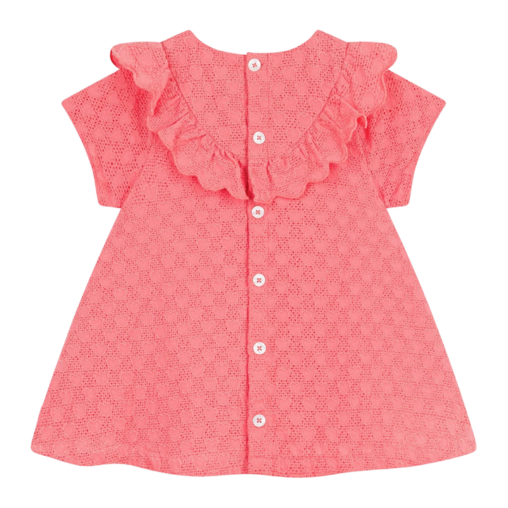 Petit Bateau - Baby Girl SS Eyelet Dress with Ruffles