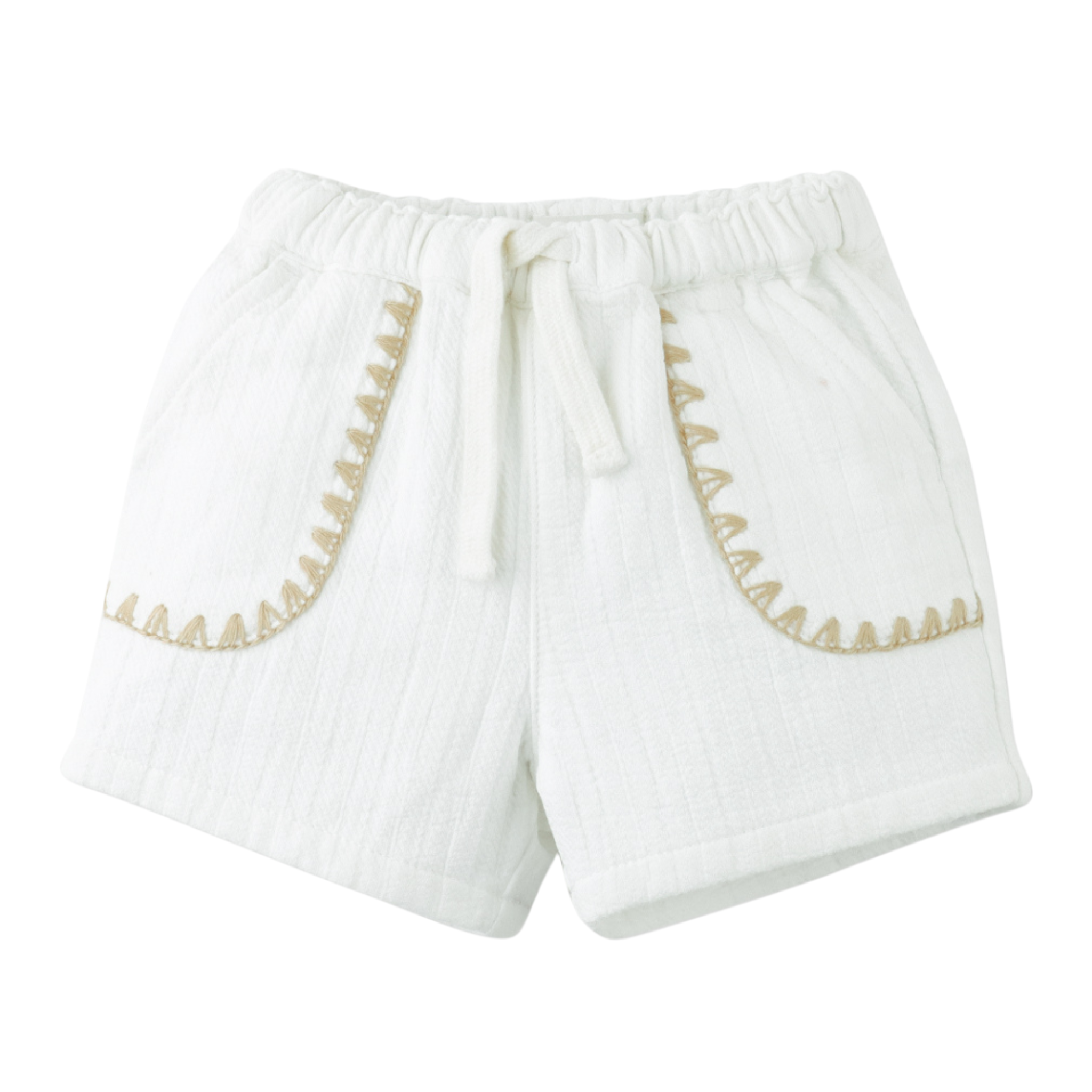 Gingersnaps Baby Marlow Drawstring Shorts with Contrast Stitching