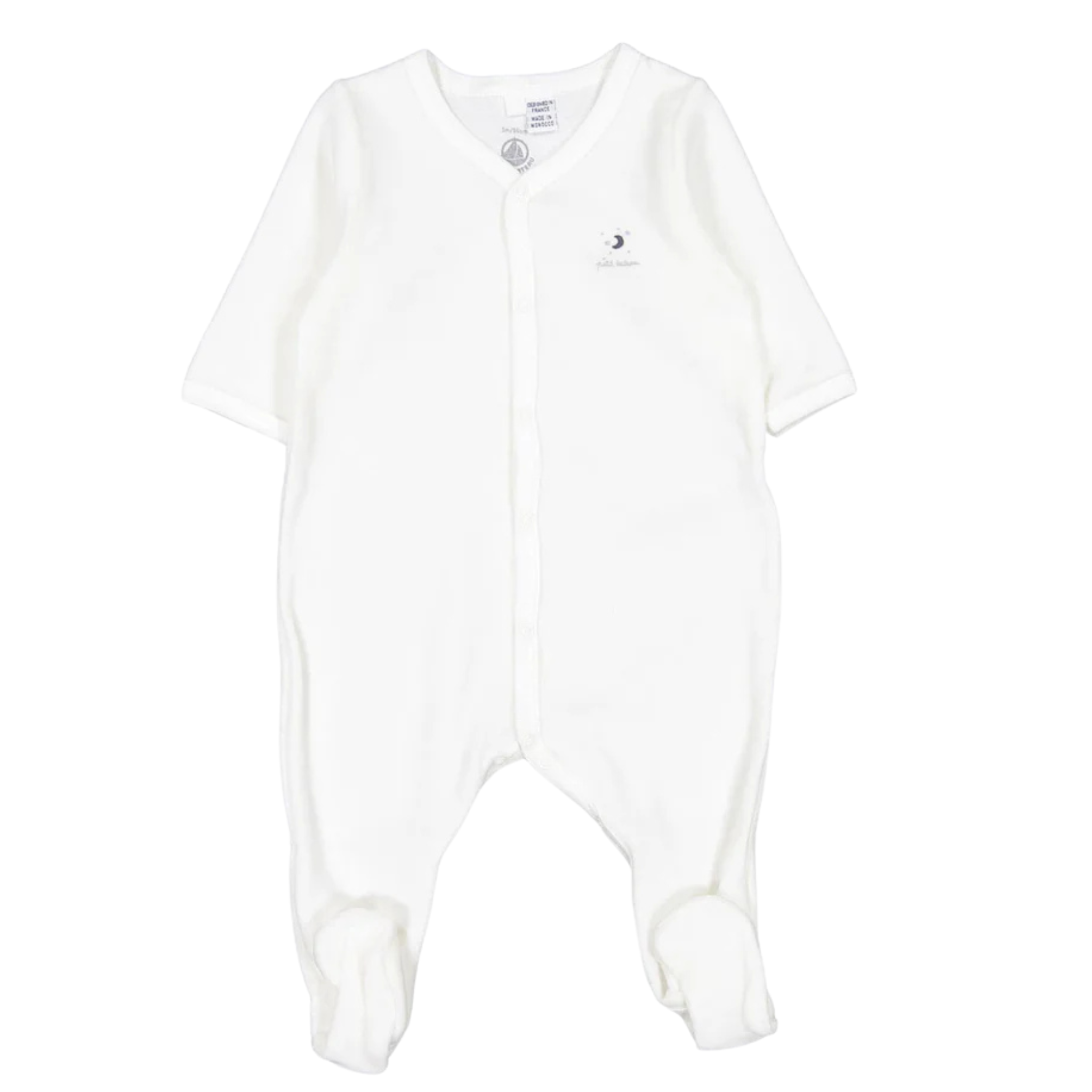 Petit Bateau - Velour Footies x2