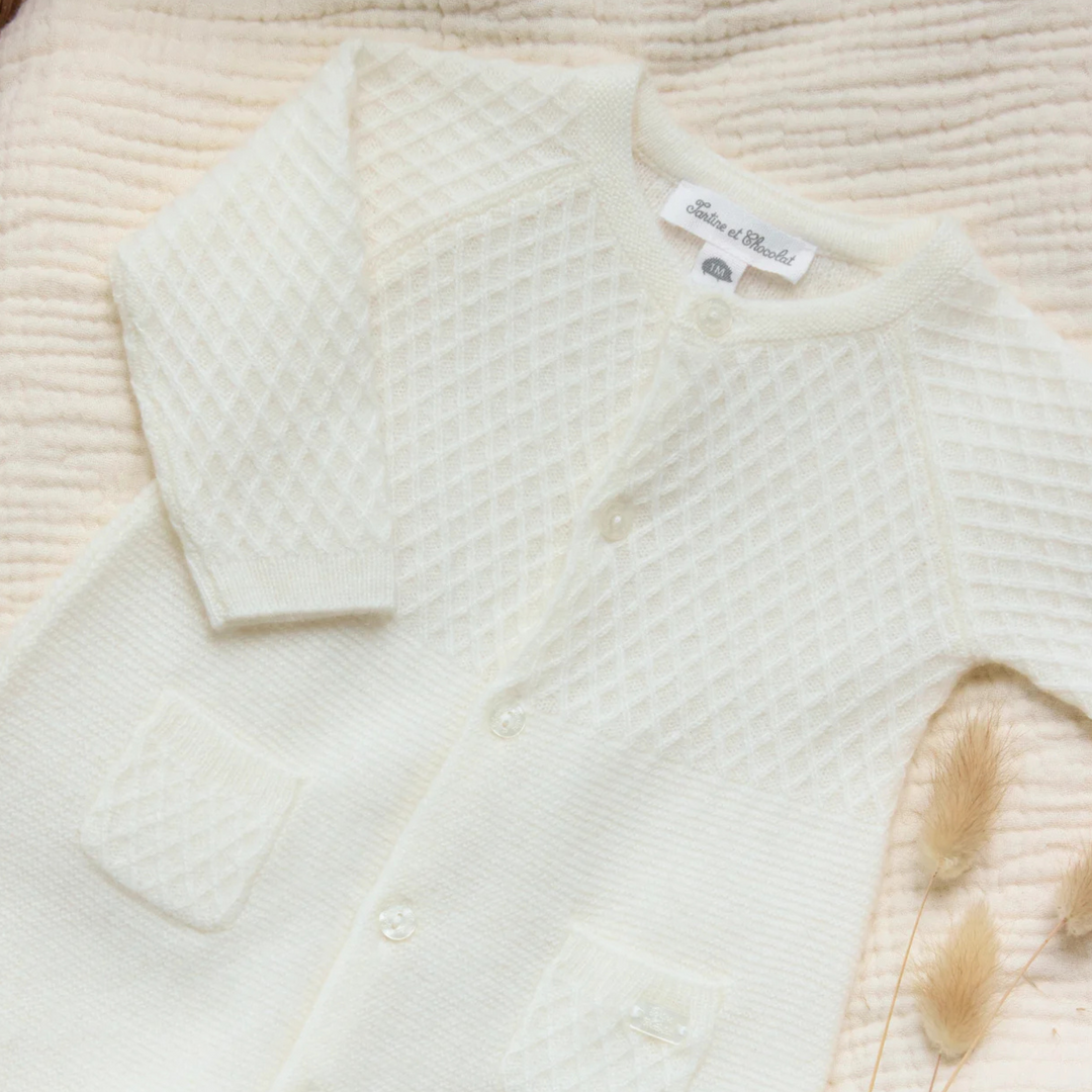 Tartine et Chocolat Cream Knit Jumpsuit