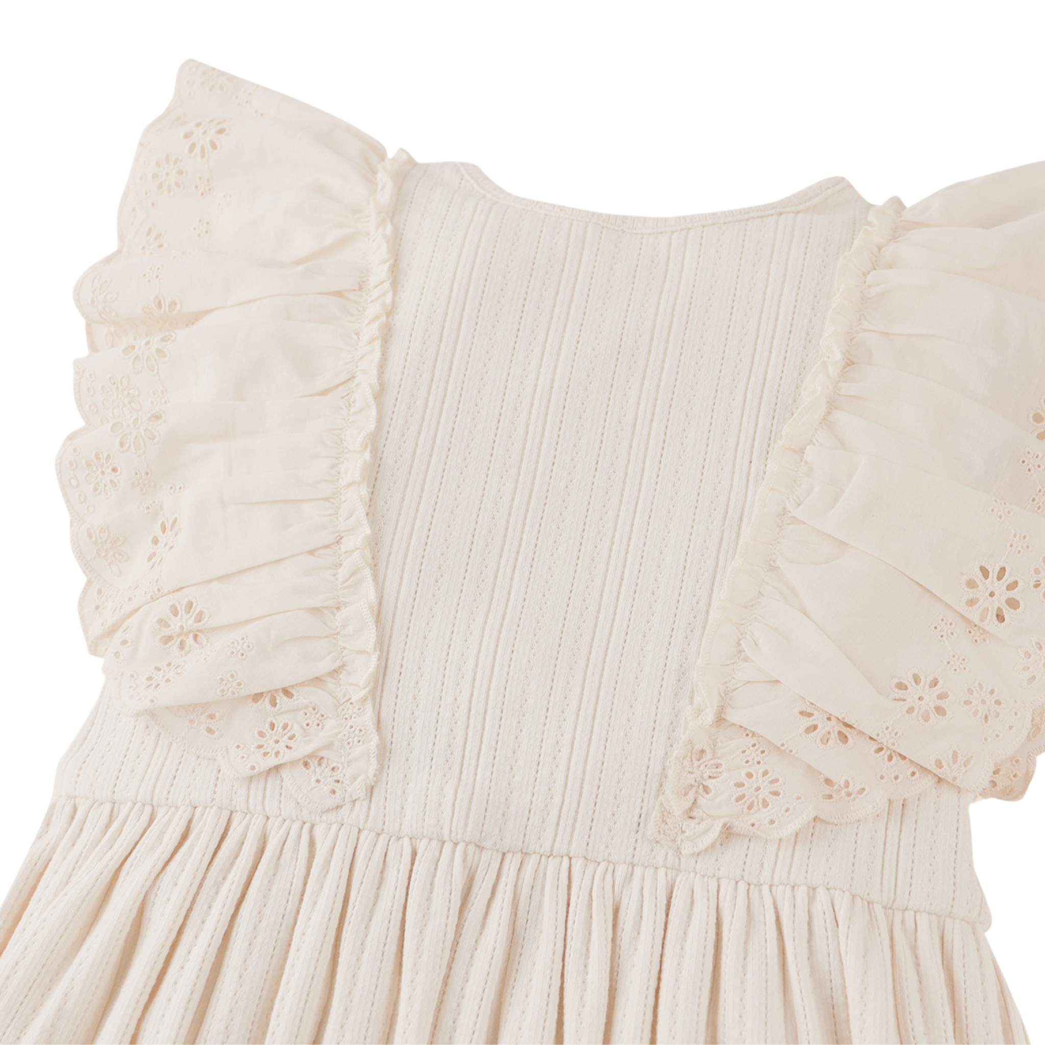 Gingersnaps Liberty Multiribbed Dress with Eyelet Ruffle Sleeve