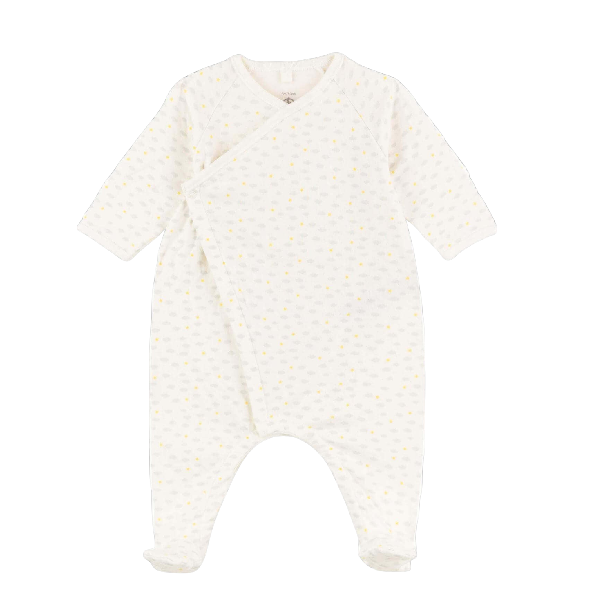 Petit Bateau - Baby Side Snap Footie – Cloud Print Organic Cotton Newborn Sleeper
