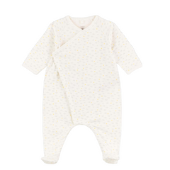 Petit Bateau - Baby Side Snap Footie – Cloud Print Organic Cotton Newborn Sleeper