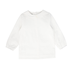Peter Pan Collar Button Blouse – White Classic Kids Top