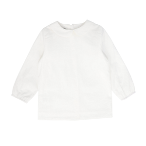 Peter Pan Collar Button Blouse – White Classic Kids Top