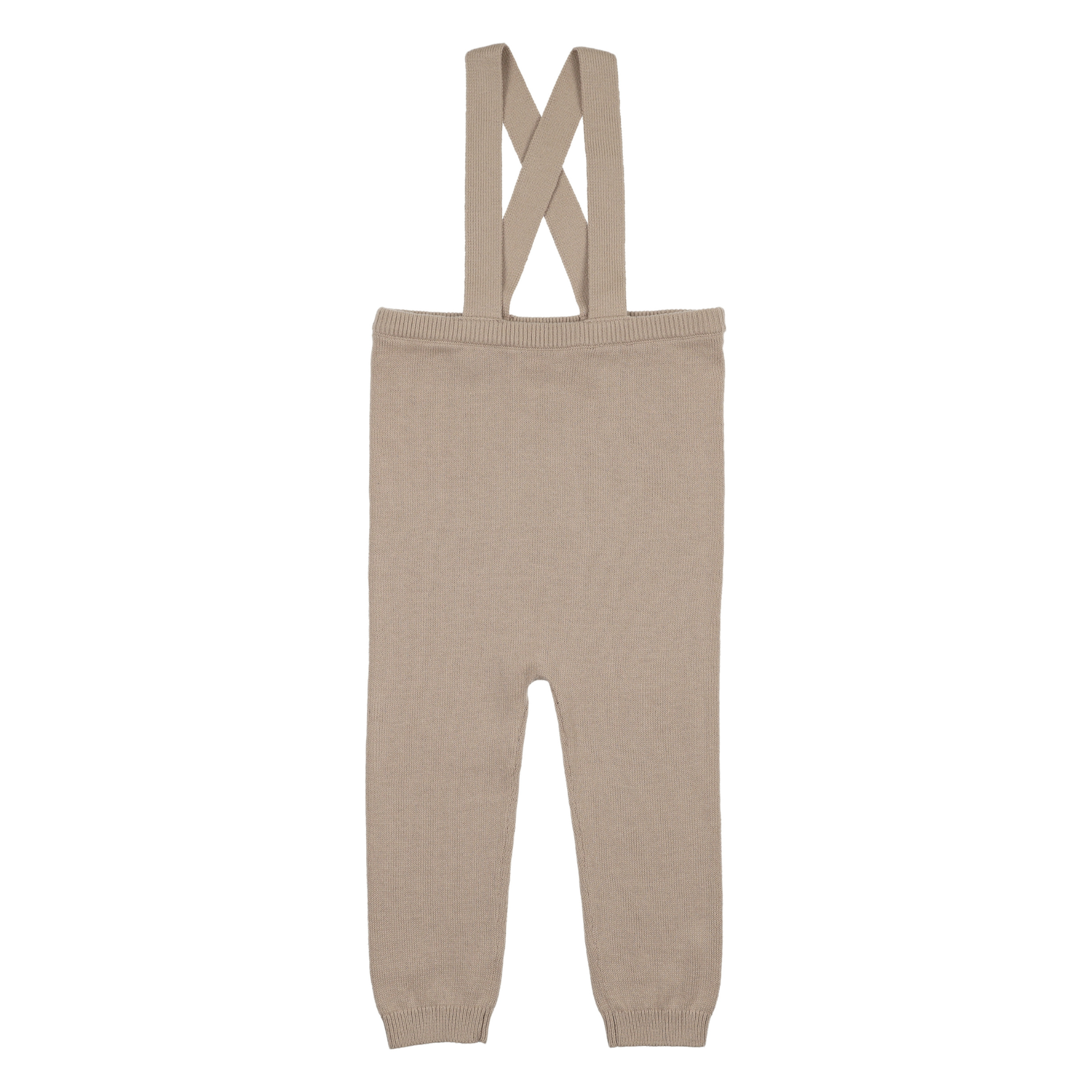 Peluche Bebe Knit Suspender Leggings Premium Neutral Knit Texture - Taupe
