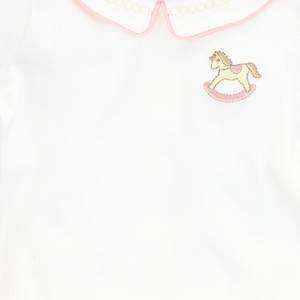 Rocking Horse Embroidered Footie