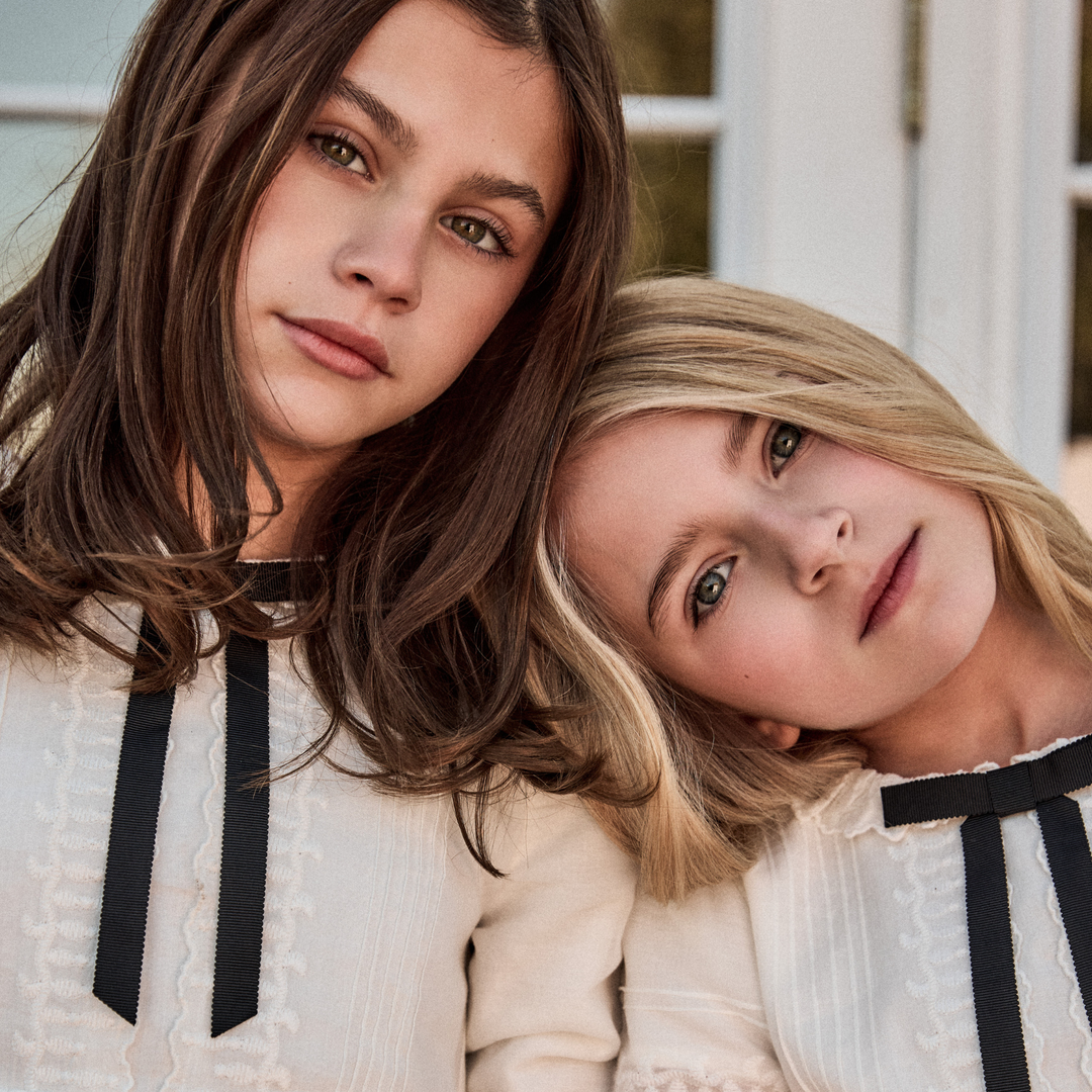 Little Parni - Girls Evening Bow Dress Long Sleeves