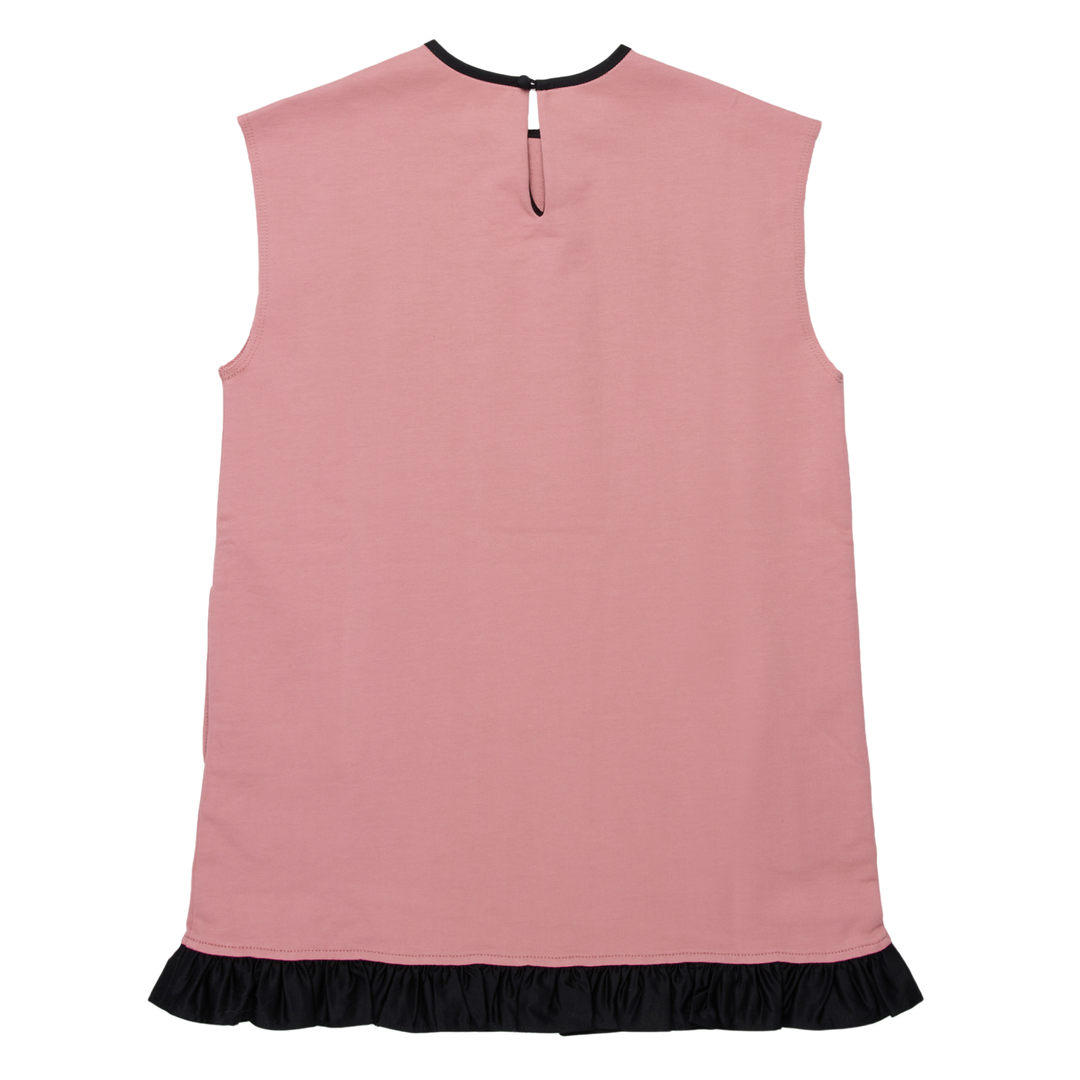N21 Sleeveless Pink Dress with Contrast Ruffle Trim – Girls’ Designer Dress