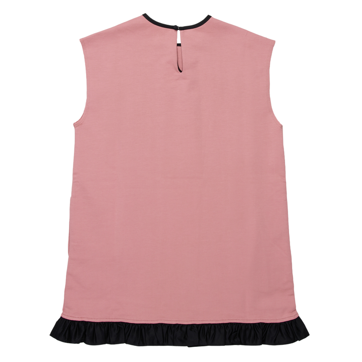 N21 Sleeveless Pink Dress with Contrast Ruffle Trim – Girls’ Designer Dress