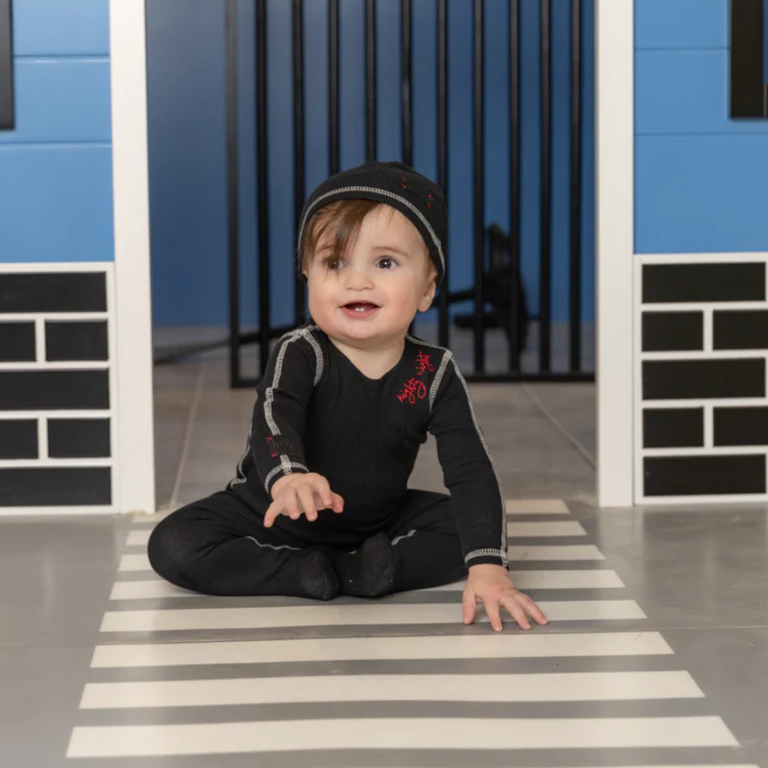 Bee and Dee - Contrast Footie/Beanie - Black