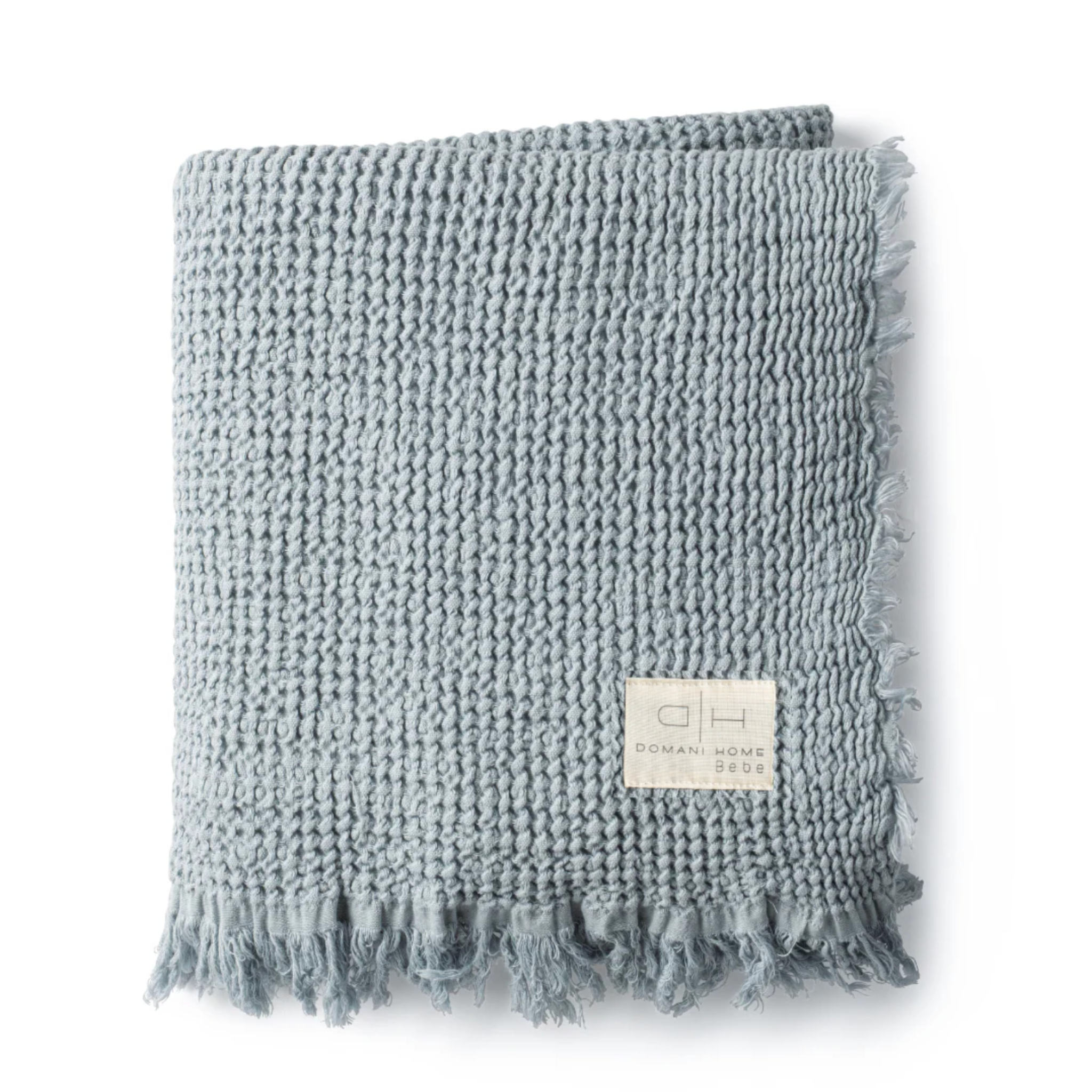 DH Waffle Muslin Baby Blanket – Soft & Breathable in Cream, Blue & Pink