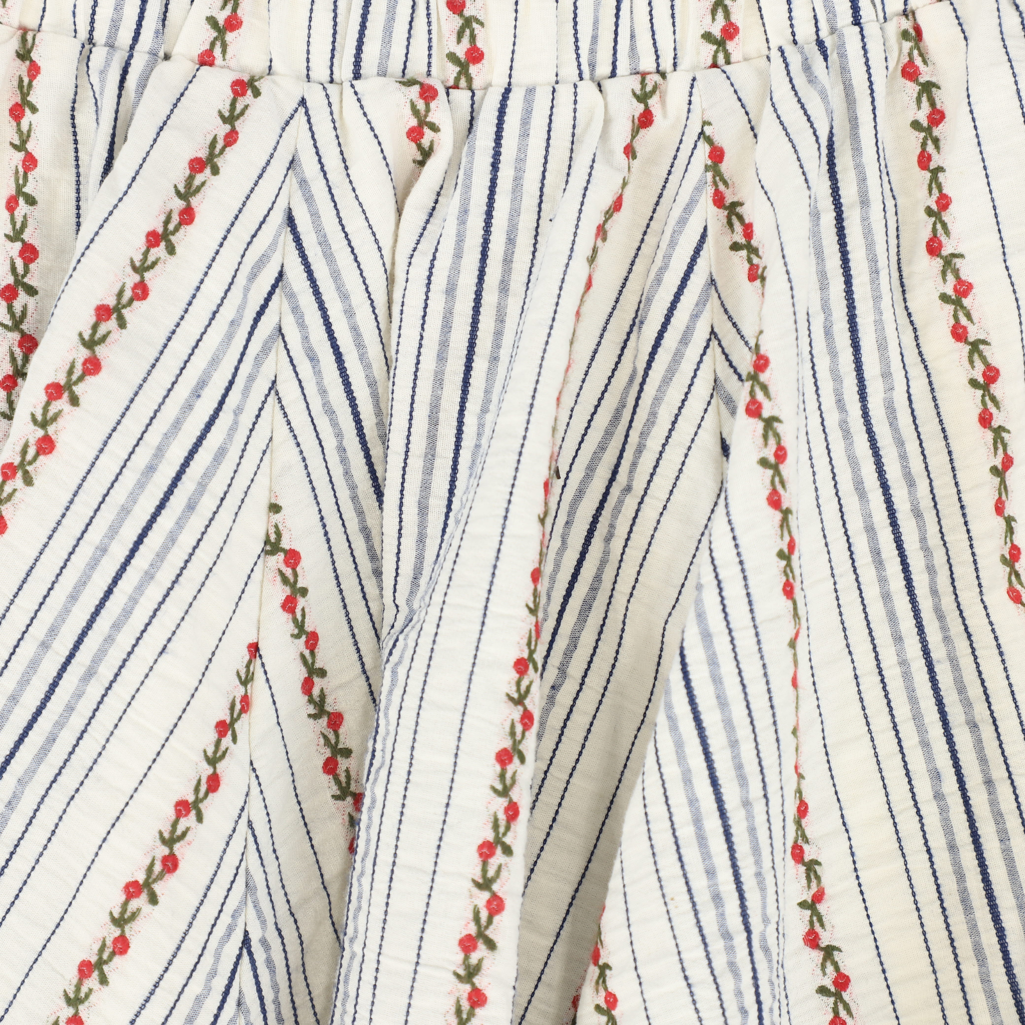 Girls Striped Floral Flared Skirt – Soft Cotton Everyday Style