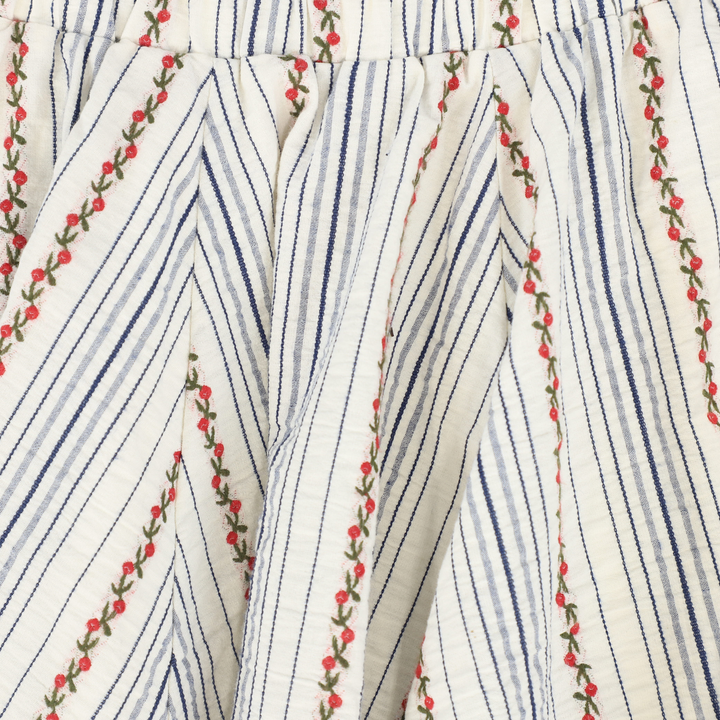 Girls Striped Floral Flared Skirt – Soft Cotton Everyday Style