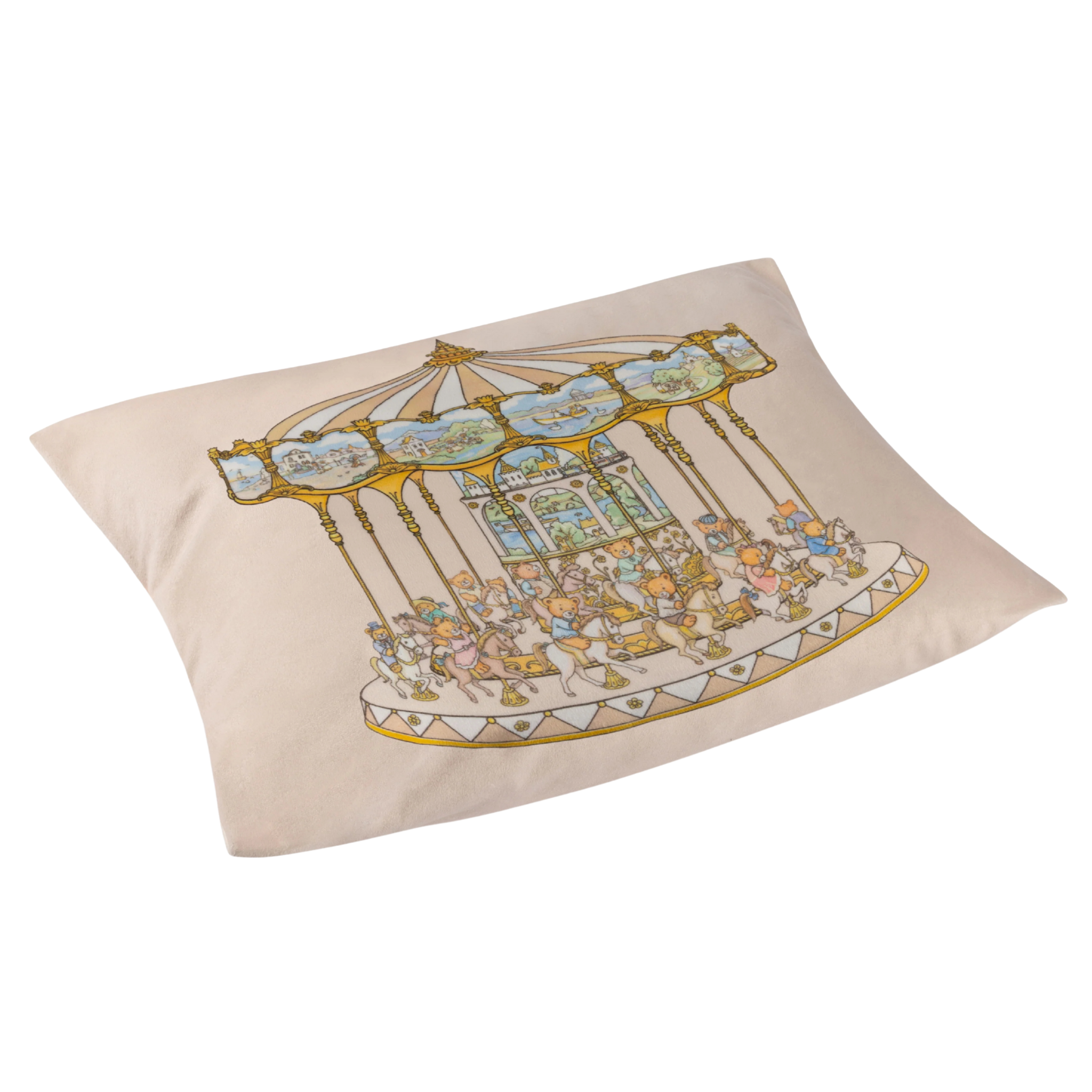 Teddy's Merry Go Cushion Vanilla Bean