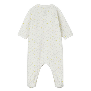 Petit Bateau - Baby Side Snap Footie – Cloud Print Organic Cotton Newborn Sleeper