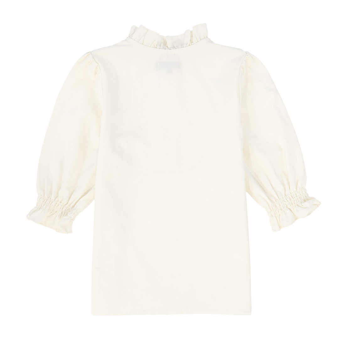 Girls Pleated Bib Blouse – Classic Cotton Top