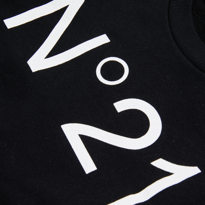 N21 Black Felpa Sweatshirt – Kids’ Designer Logo Pullover