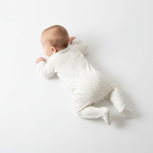 Petit Bateau - Baby Side Snap Footie – Cloud Print Organic Cotton Newborn Sleeper