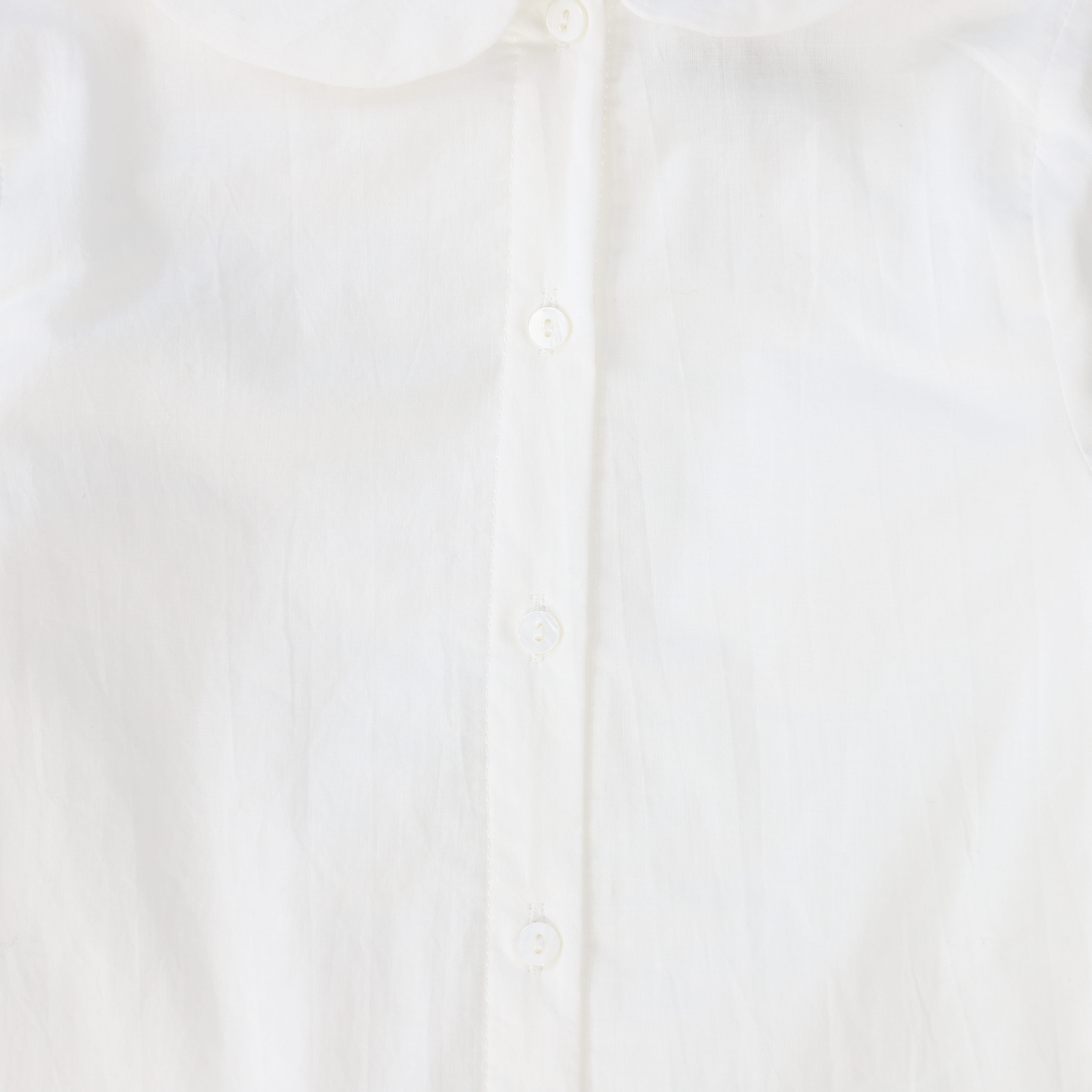 Peter Pan Collar Button Blouse – White Classic Kids Top