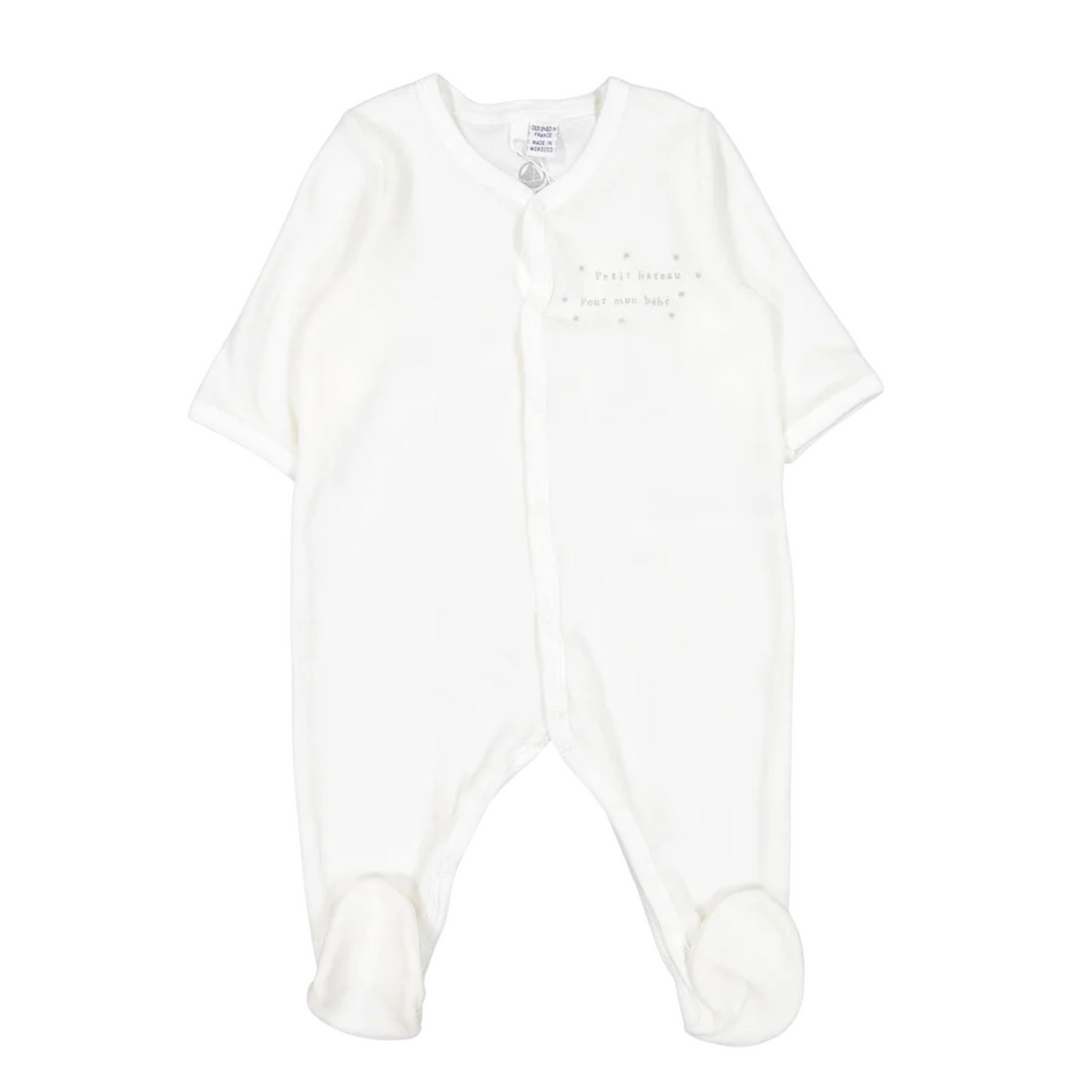 Petit Bateau Velour Footies x2