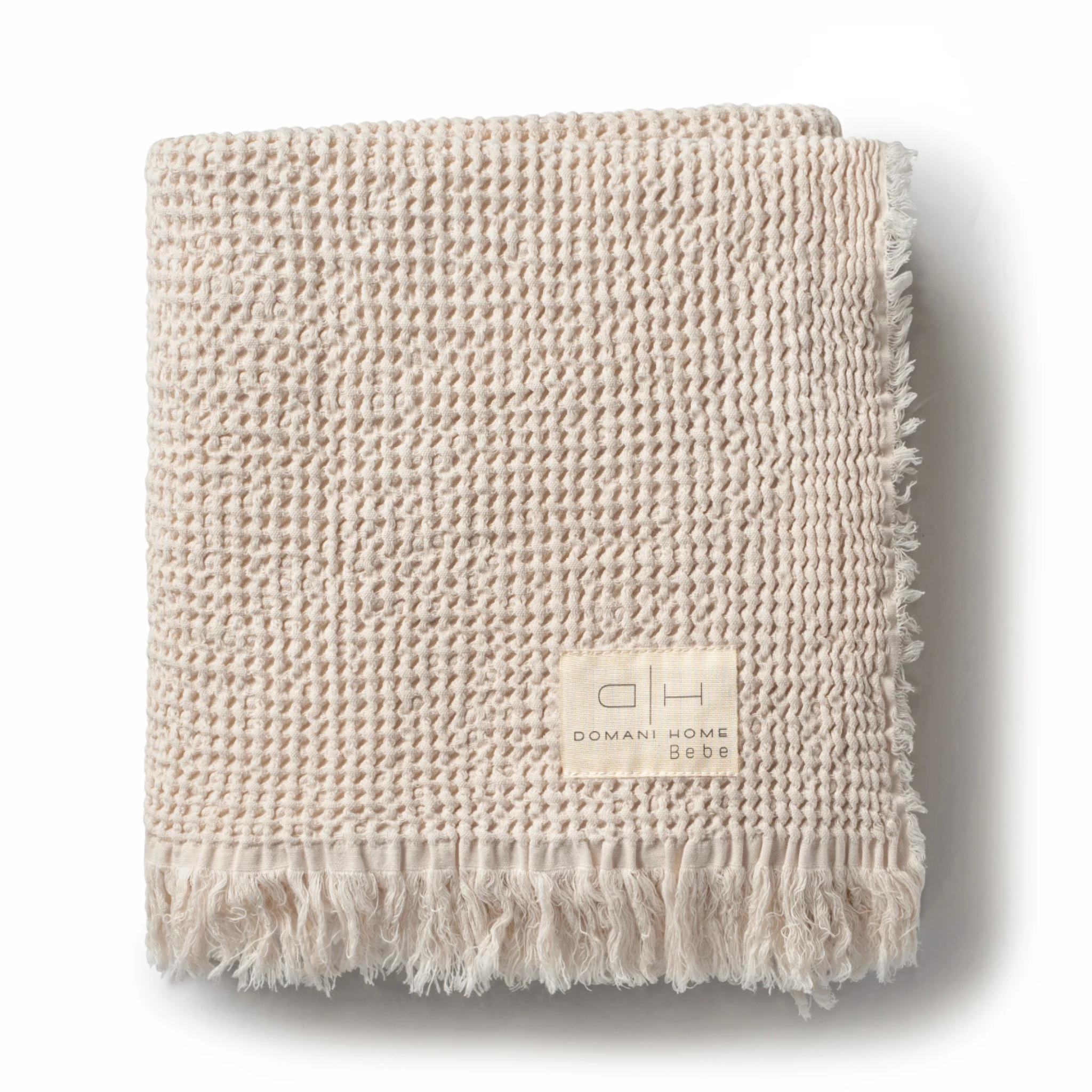 DH Waffle Muslin Baby Blanket – Soft & Breathable in Cream, Blue & Pink