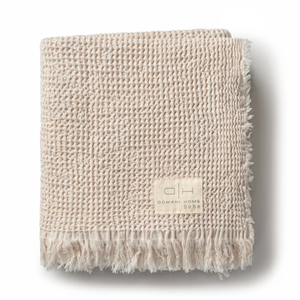 DH Waffle Muslin Baby Blanket – Soft & Breathable in Cream, Blue & Pink