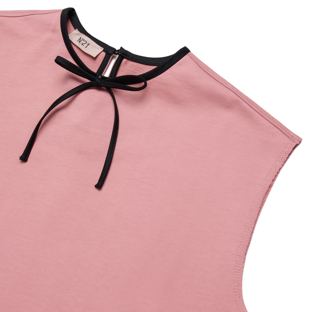 N21 Sleeveless Pink Dress with Contrast Ruffle Trim – Girls’ Designer Dress