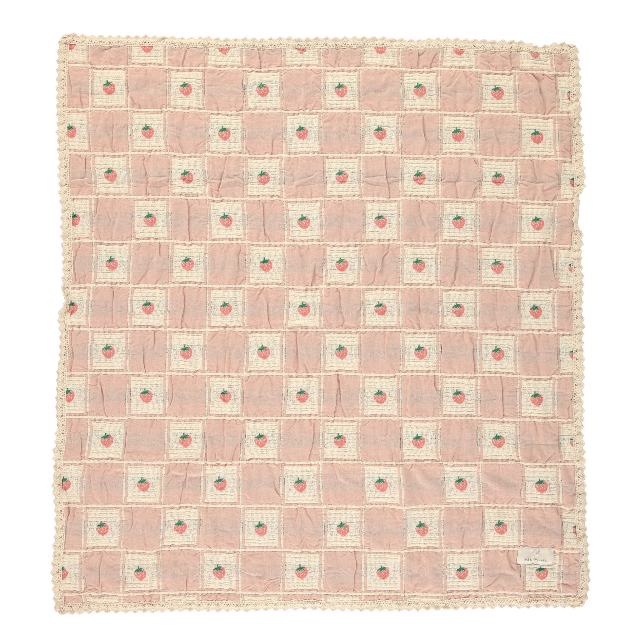 Bebe Organic Summer Strawberry Blanket – Soft Knit Baby Blanket