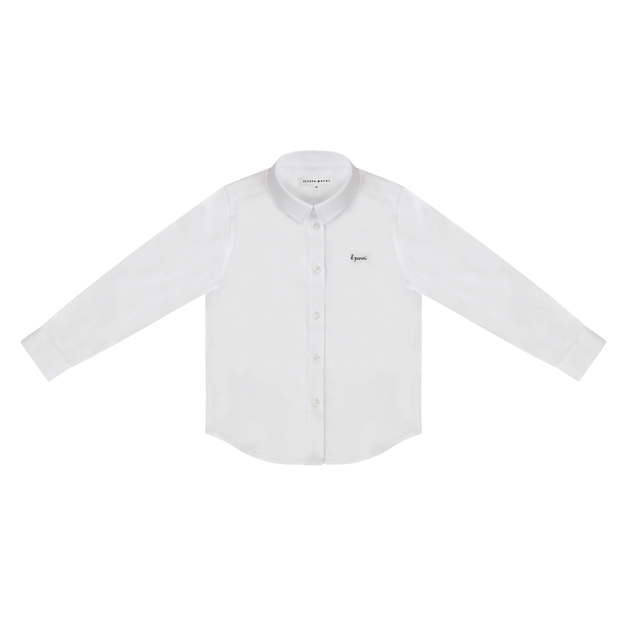 Little Parni Boys White Shirt - Long Sleeves (White/Black)