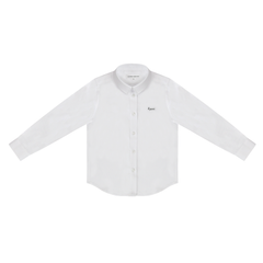 Little Parni Boys White Shirt - Long Sleeves (White/Black)