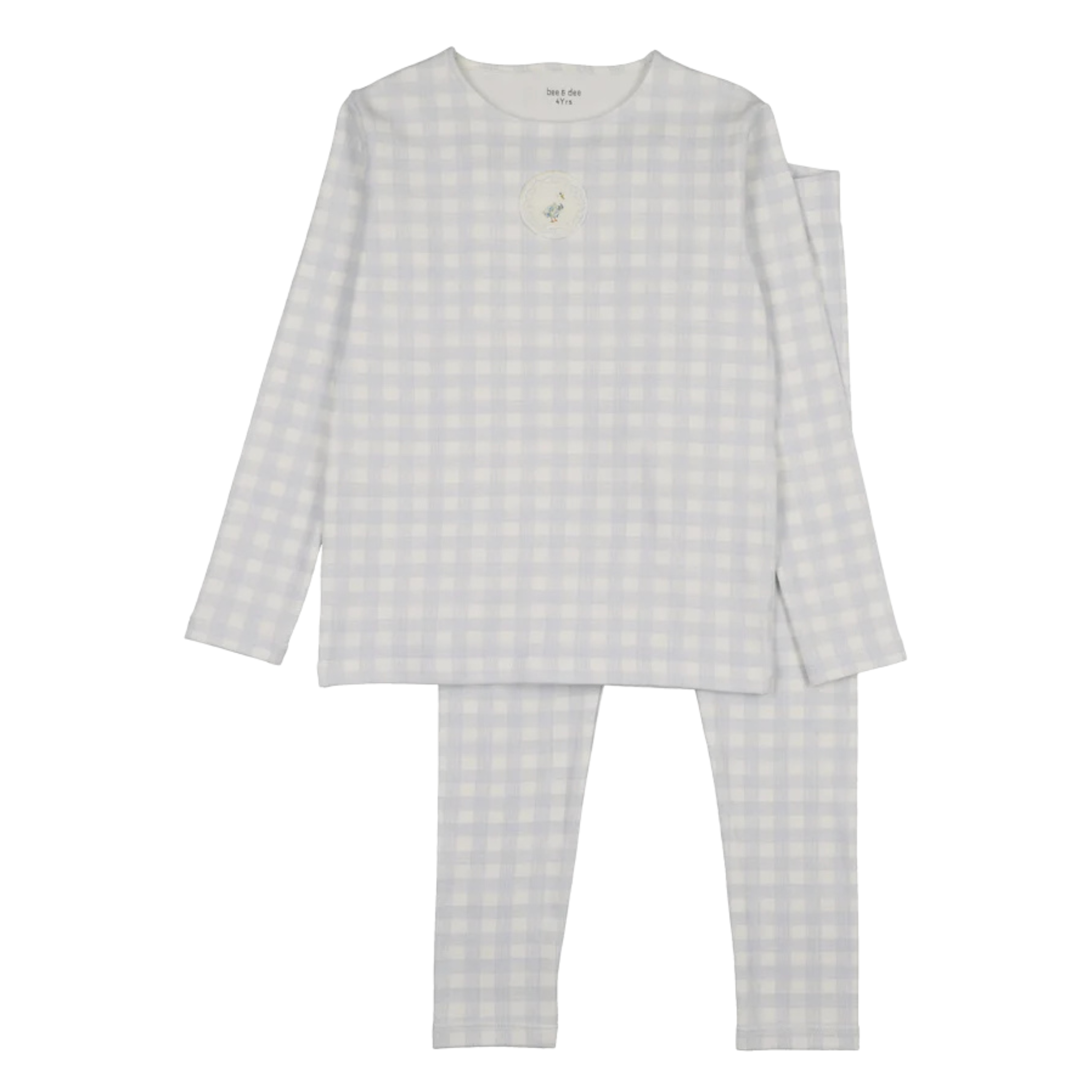 Bee & Dee Chalk White Goose Plaid Loungewear Boys Whimsical Minimalist Boutique Newborn Toddler Outfit