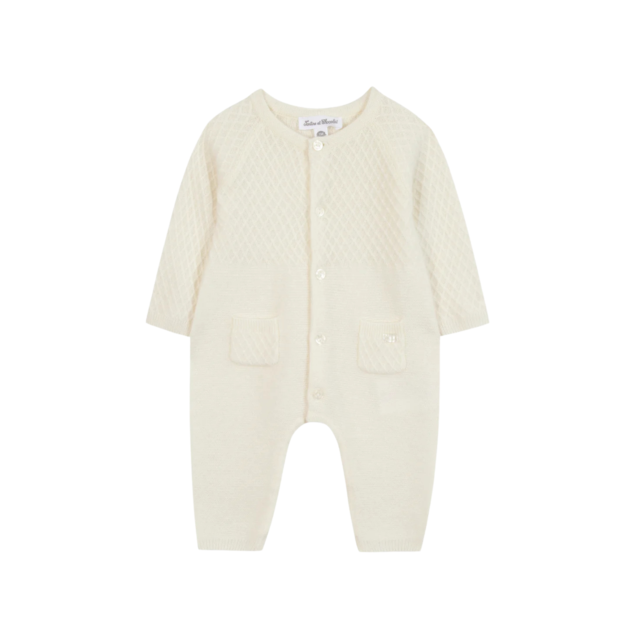 Tartine et Chocolat Cream Knit Jumpsuit