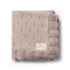 DH Scalloped Pointelle Blanket – Blush Pink Rice, Natural & Nimbus Cloud