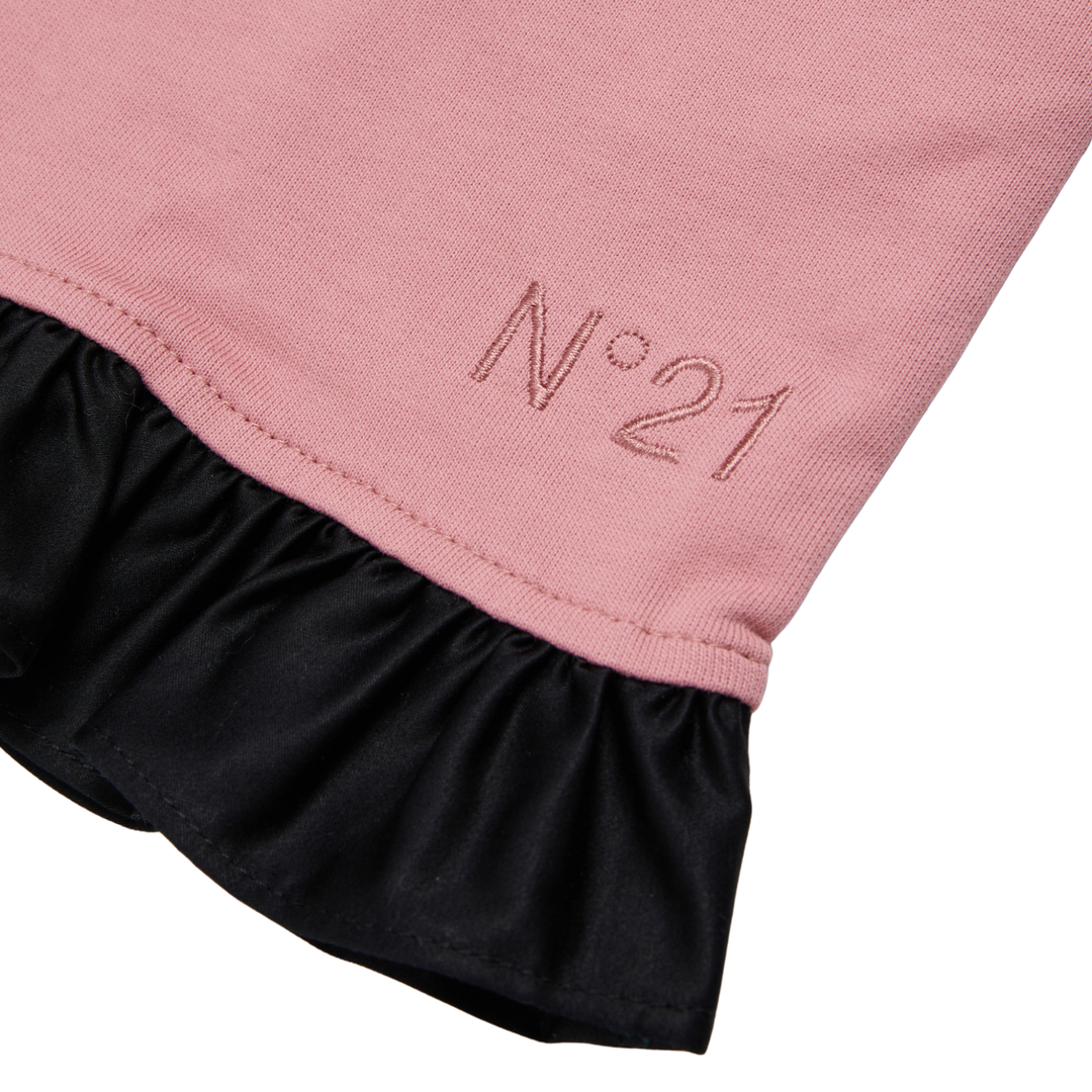 N21 Sleeveless Pink Dress with Contrast Ruffle Trim – Girls’ Designer Dress