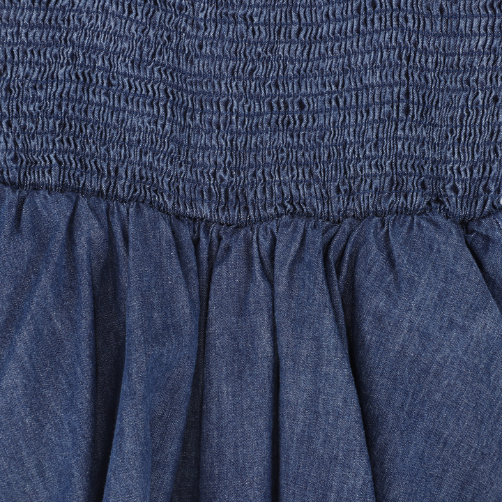 Smocked Denim Tiered Skirt for Girls - Classic Denim Style