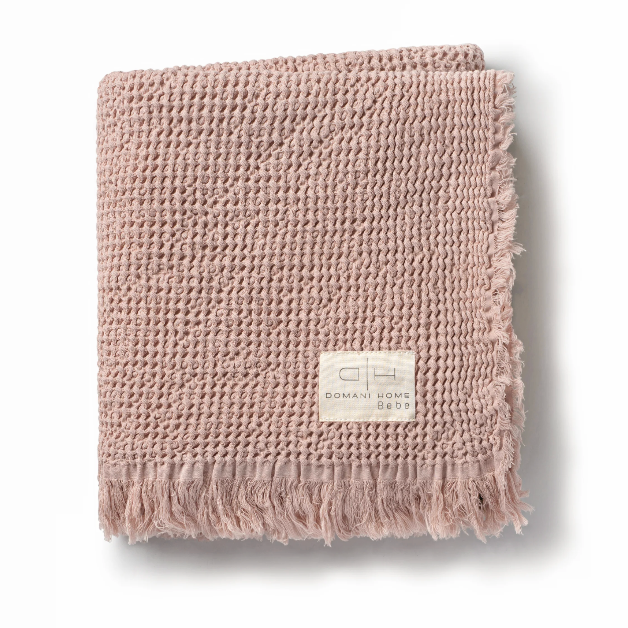 DH Waffle Muslin Baby Blanket – Soft & Breathable in Cream, Blue & Pink