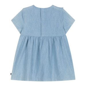 Petit Bateau - Baby Girl SS Chambray Dress With Ruffles
